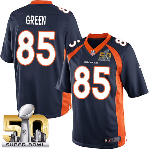 Youth Elite Virgil Green Super Bowl L Nike Jersey Navy Blue Alternate - #85 NFL Denver Broncos